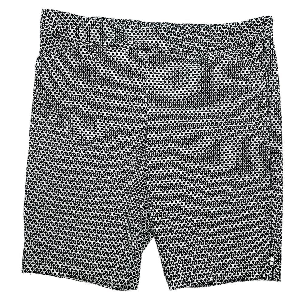 Kim Rogers Bermuda Shorts Plus Size 18 Black White Print Stretch Pull On Pockets